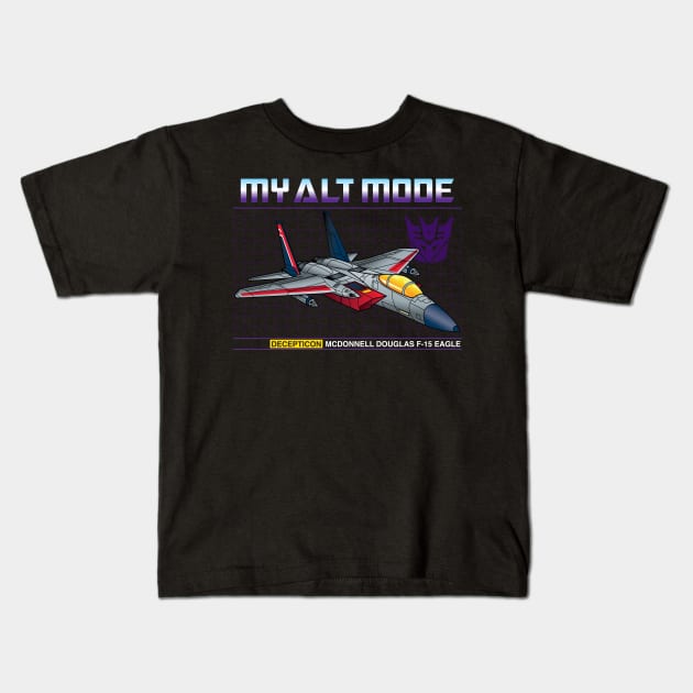 Transformers G1 Alt Mode F15 Starscream Kids T-Shirt by MiTs